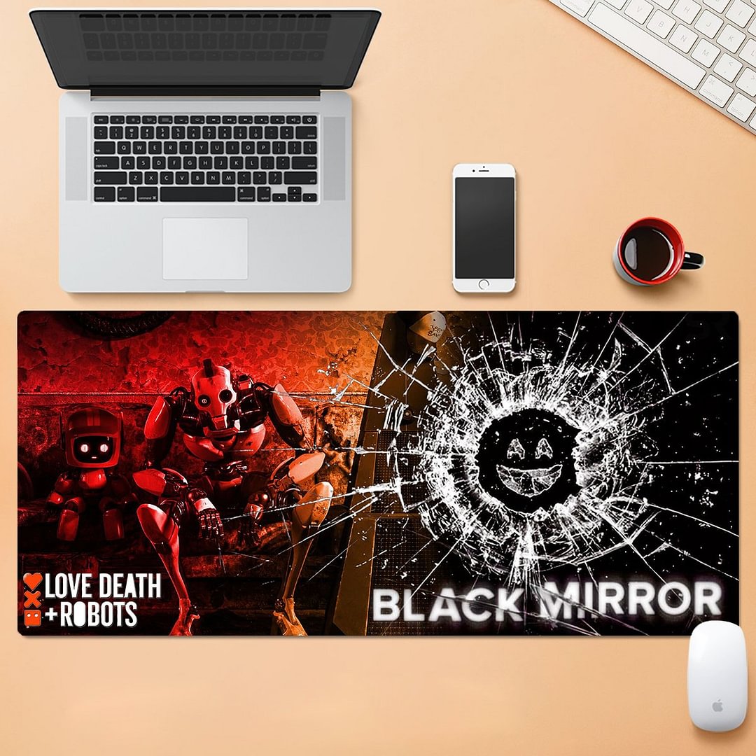 Love Death Robot Large Mouse Pad Extended Mouse Pad for Game Office Home Use