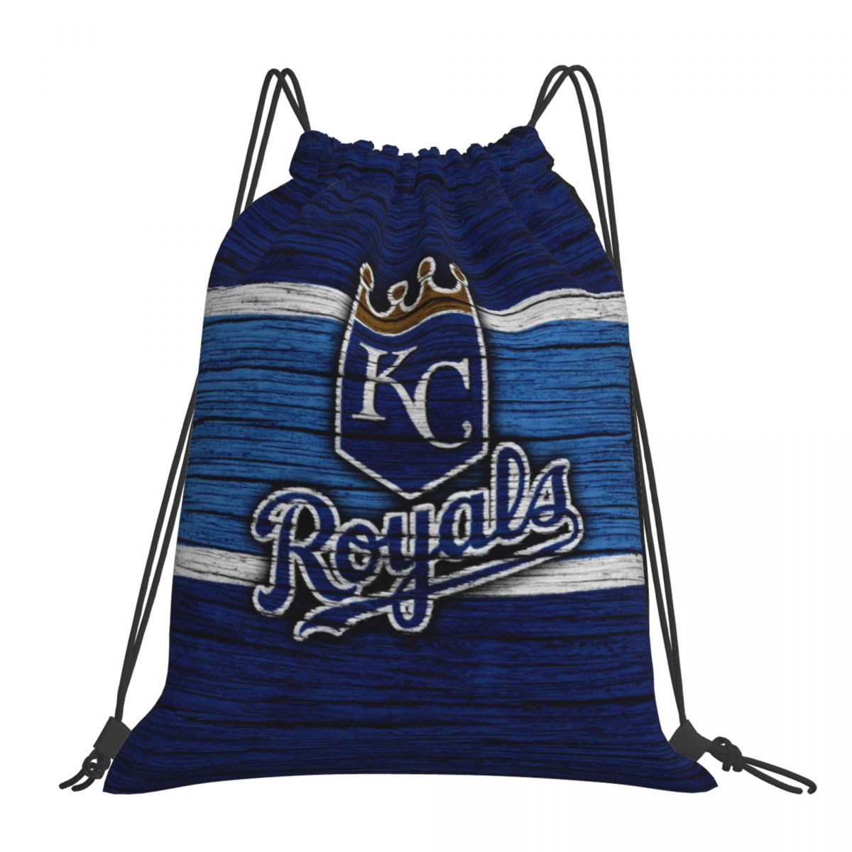 Kansas City Royals Wood Art Waterproof Adjustable Lightweight Gym Drawstring Bag