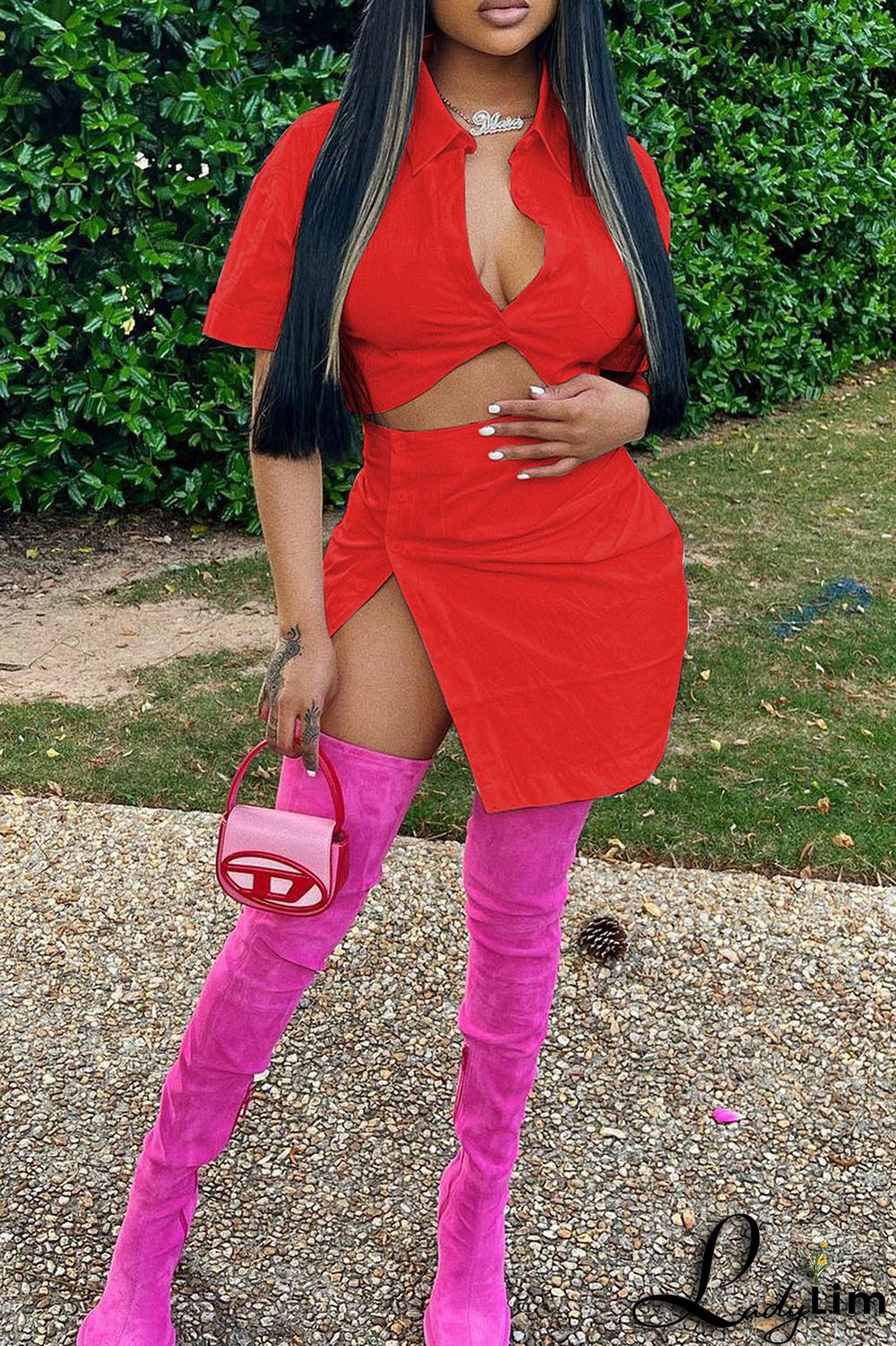 White Fashion Casual Solid Split Joint Turndown Collar Short Sleeve Two Pieces