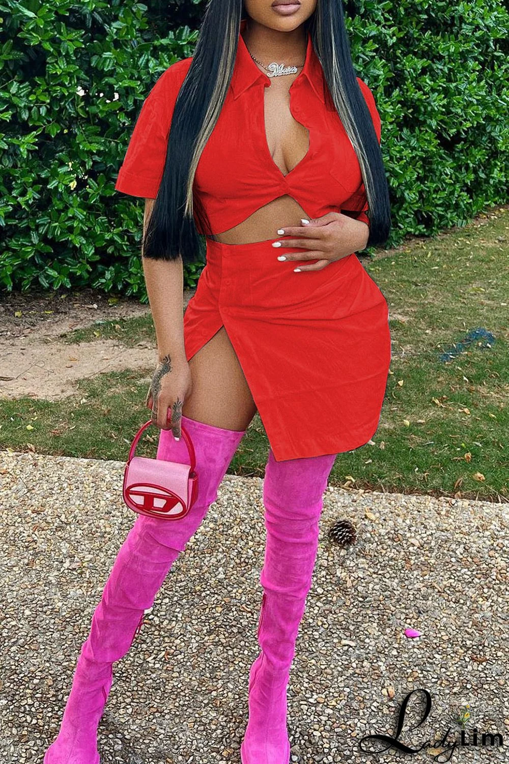 White Fashion Casual Solid Split Joint Turndown Collar Short Sleeve Two Pieces