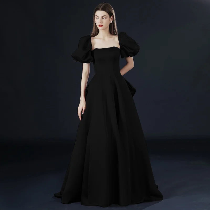 Uveng Uveng Shoulder Evening Dress 2025 New Atmospheric Long Dress Annual Conference Host Graduation Party Dress