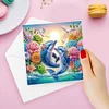 (US Local)6PCS Whale DIY Diamond Art Greeting Cards Congratulations Cards & Gifts