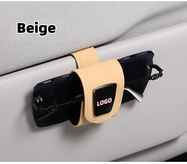 High-end suede car glasses protective clip
