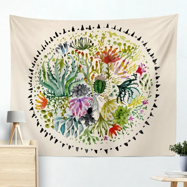 Cactus Succulents Tapestry Summer Succulents Wall Decor Tropical Landscape Wall Hanging Tapestries Picnic Blanket Wall Cloth
