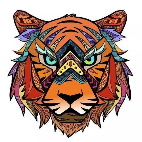 Jeffpuzzle™-JEFFPUZZLE™ Painted Tiger Head Puzzle