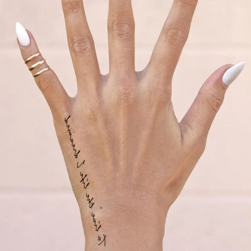 Temporary Tattoo Stickers Sexy Cross English Alphabet Line Fake Tatto Waterproof Tatoo Hand Leg Belly Small Size for Women Men