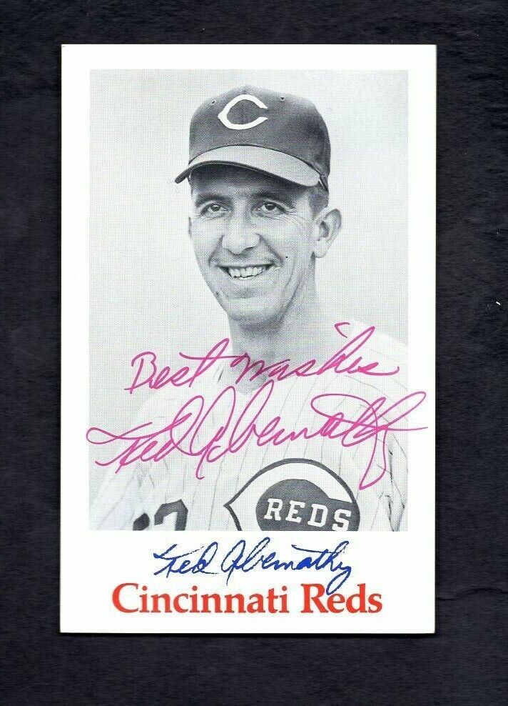 Ted Abernathy Signed Autographed Cincinnati Reds vintage 3 1/2 x 5 1/2 Photo Poster painting