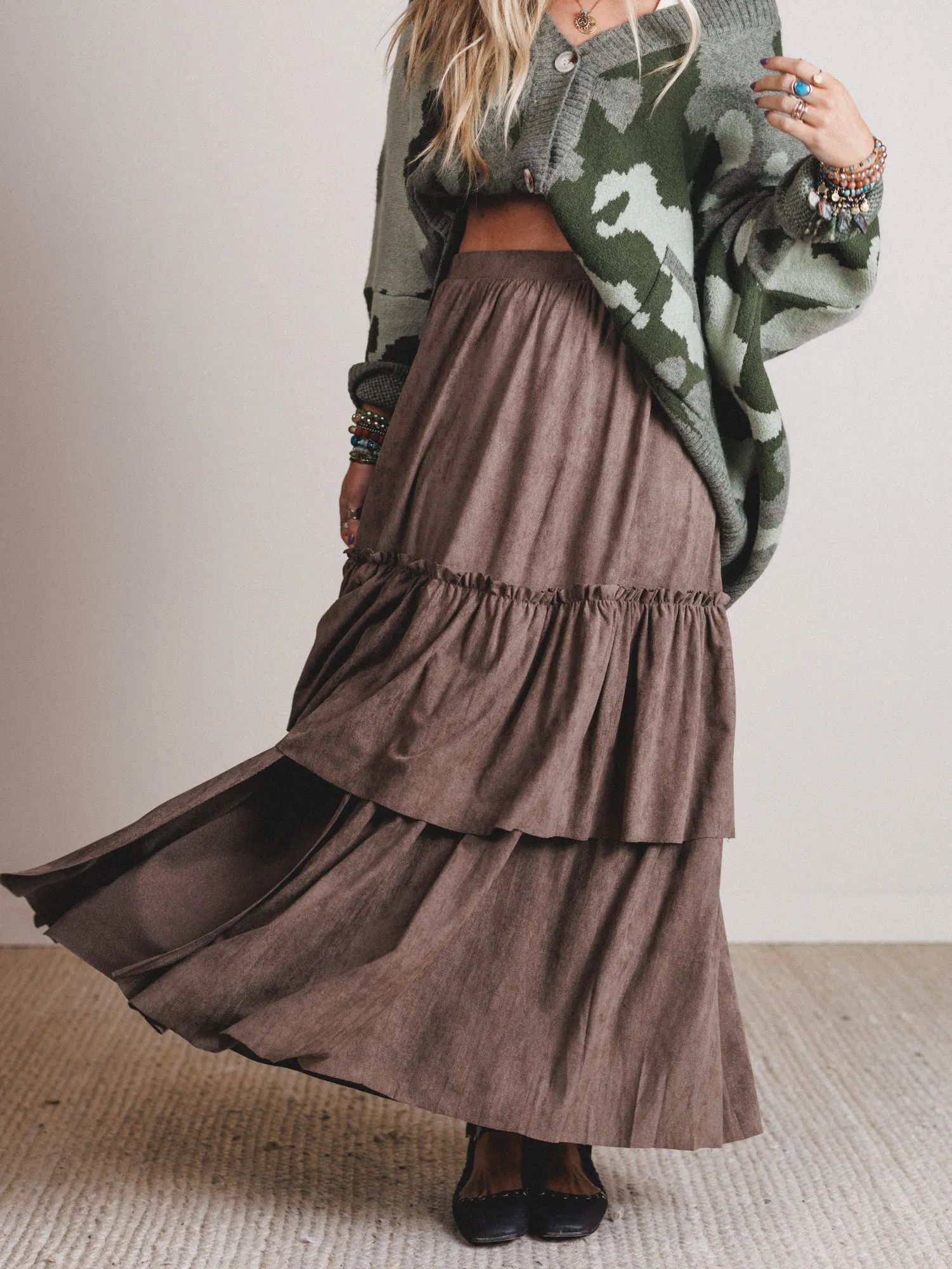 All Dressed Up Maxi Skirt - Stone