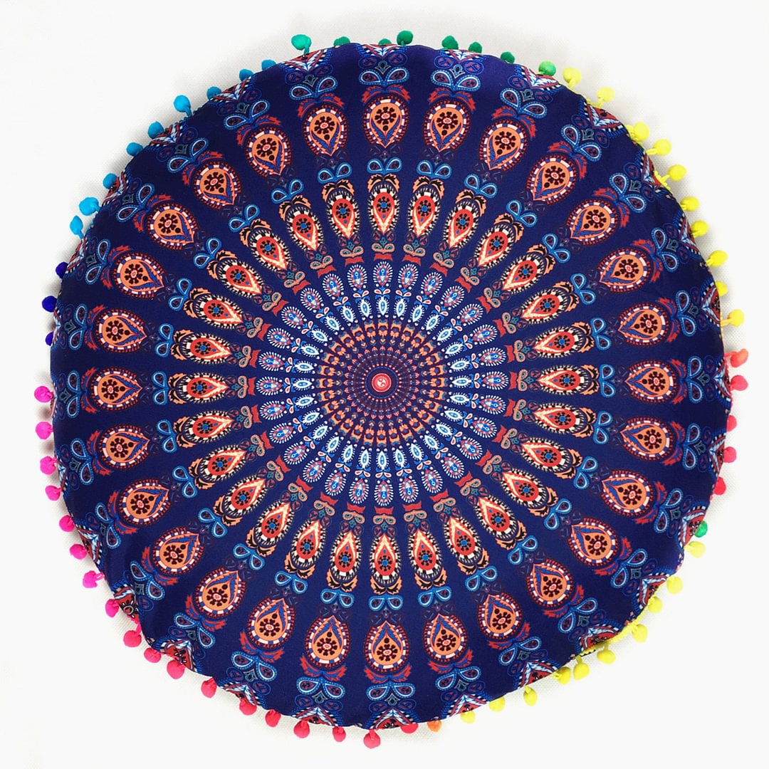 Ethnic Round Digital Printing Cushion Cover Without Pillow Inner