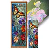 Glass Painting Butterfly Flowers-11CT Stamped Cross Stitch 30*90cm/11.81*35.43in (Big Size)