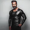 Men's Leather Round Collar Shirt by Inlyline