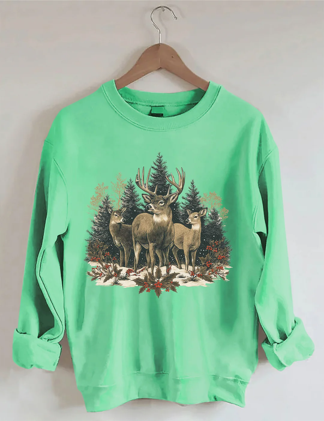 Retro Christmas Deer Sweatshirt