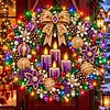 DIY Special Shaped Diamond Painting Wreath, Double-Sided Printing Christmas Wreath Hanging with LED Light Decor Kit 