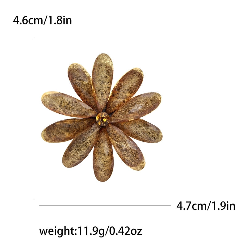 Minimalist Pin Flower Alloy Inlay Acrylic Women’s Brooches