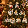 10pcs/set DIY Rhinestone Diamond Special Shape Pearl Art Hanging Acrylic DIY Double-sided Printed Christmas Tree Ornament Kit