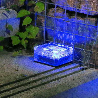 Outdoor Decorations Solar Lawn Garden Lights Decorative Brick Ice Cube LED Light for Pathway Driveway Lanscape Backyard Patio
