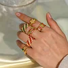 Colorful Oil Dripping 18K Golden Ring