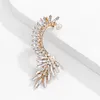 Crystal Pearl Diamond Geometric Leaf Earrings