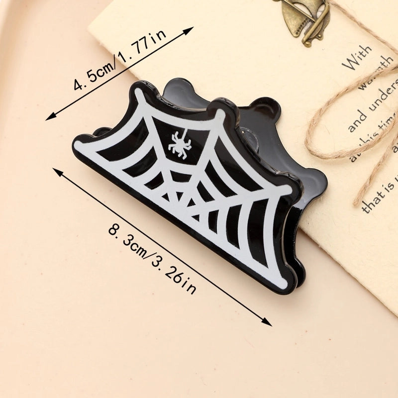 Halloween Cute Funny Women’s Pumpkin Spider Web Acetic Acid Sheets Stoving Varnish Hair Claws