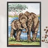 >SALE<Full Embroidery Eco-cotton Thread 11CT Printed Elephants Cross Stitch 50x65cm