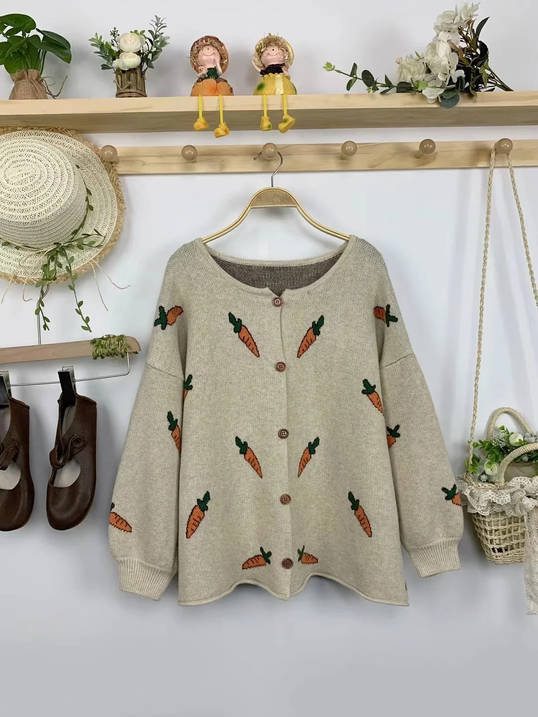 Chicfifth Sweater Women Winter Long Sleeve High Quality Autumn Vintage Top Knitted Cardigan