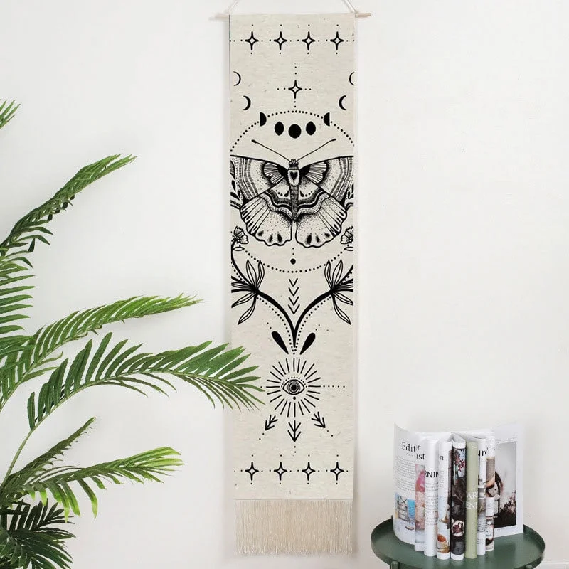 Tarot Witchcraft Wall Hanging Tapestry Bohemia Evil Eye Phase Tassel Tapestry Boho Art Tapestries For Bedroom  Office Decor