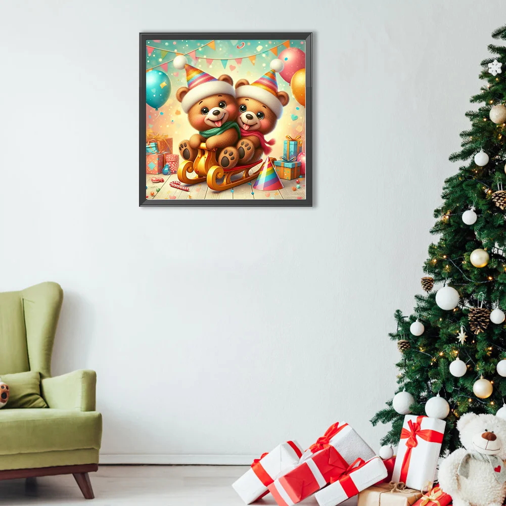 Diamond Painting - Full Round Drill - Playing Bear(Canvas|40*40cm)