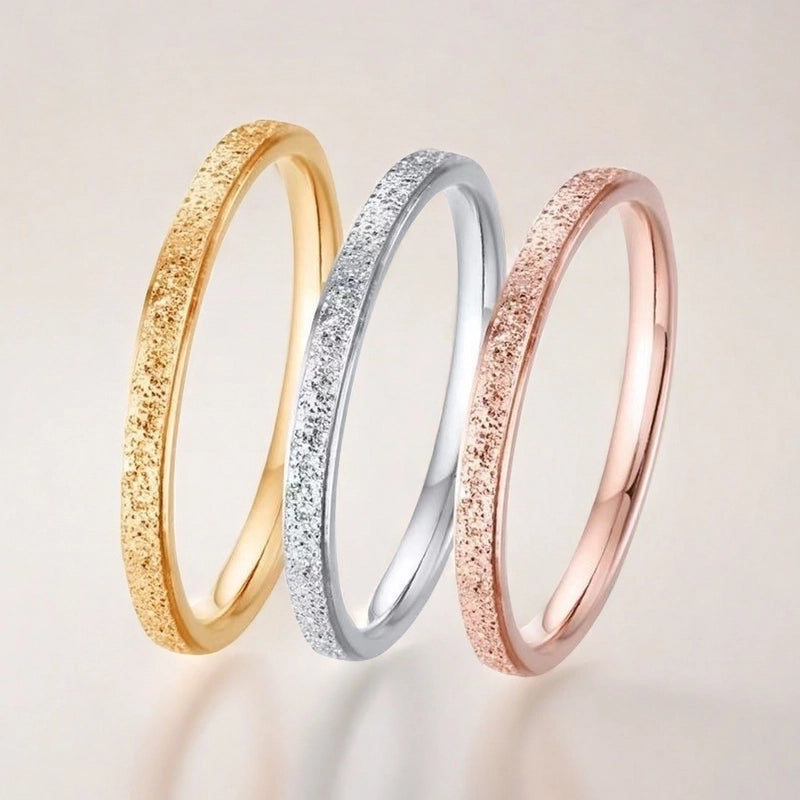 Elegant Minimalist Geometric Titanium Steel Plating Rings