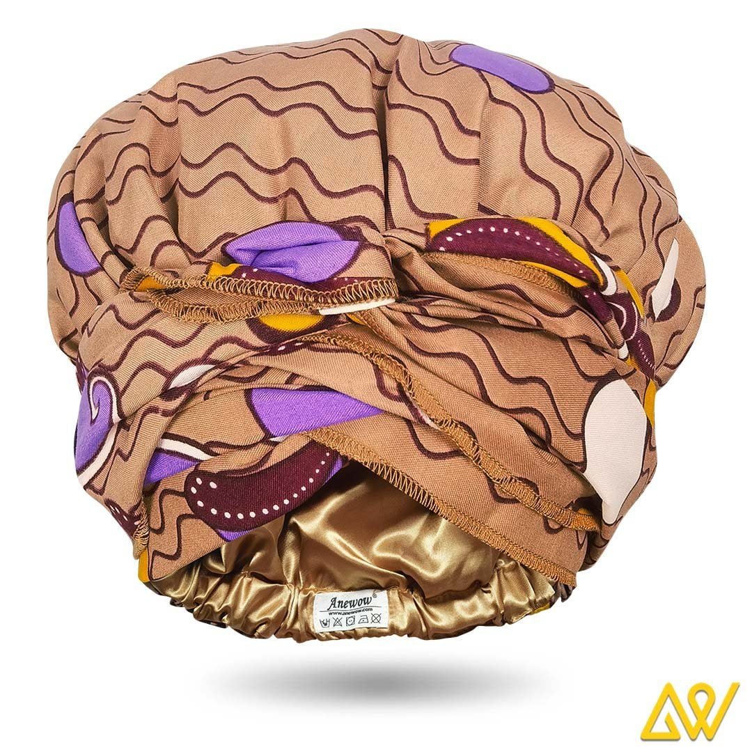 African Print Head Wrap With Satin-Lined - AW1866