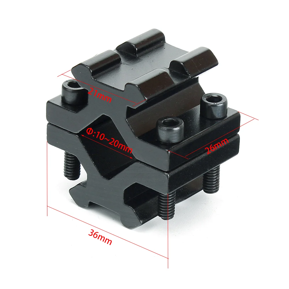ohhunt® Double Rail 20mm Rail Barrel Mount Adapter for Scope Rifle Shotgun Flashlight