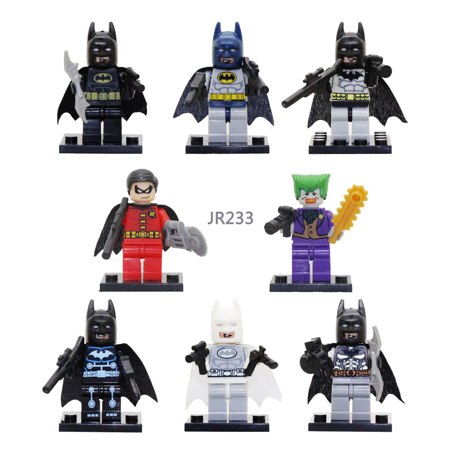 Hero Series Minifigures Batman Small Particle Building Blocks Toy  8 pcs = 1 full set JR233