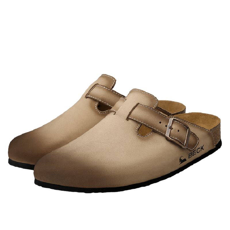 DANRRIO BECK Genuine Leather Half Slipper Loafers|Wooden Sole Corrective Footwear DANRRIO.COM DANRRIO