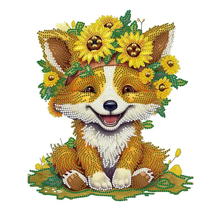 Partial Special-Shaped Diamond Painting - Sunflower Fox 30*40CM