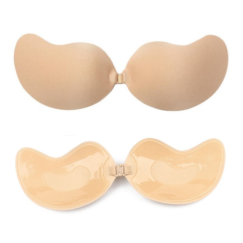 Uaang New Sexy Front Closure Mango Bra Women Backless Invisible Push Up Bras For Self Adhesive Female Silicone Breast Nipple Bra Pads