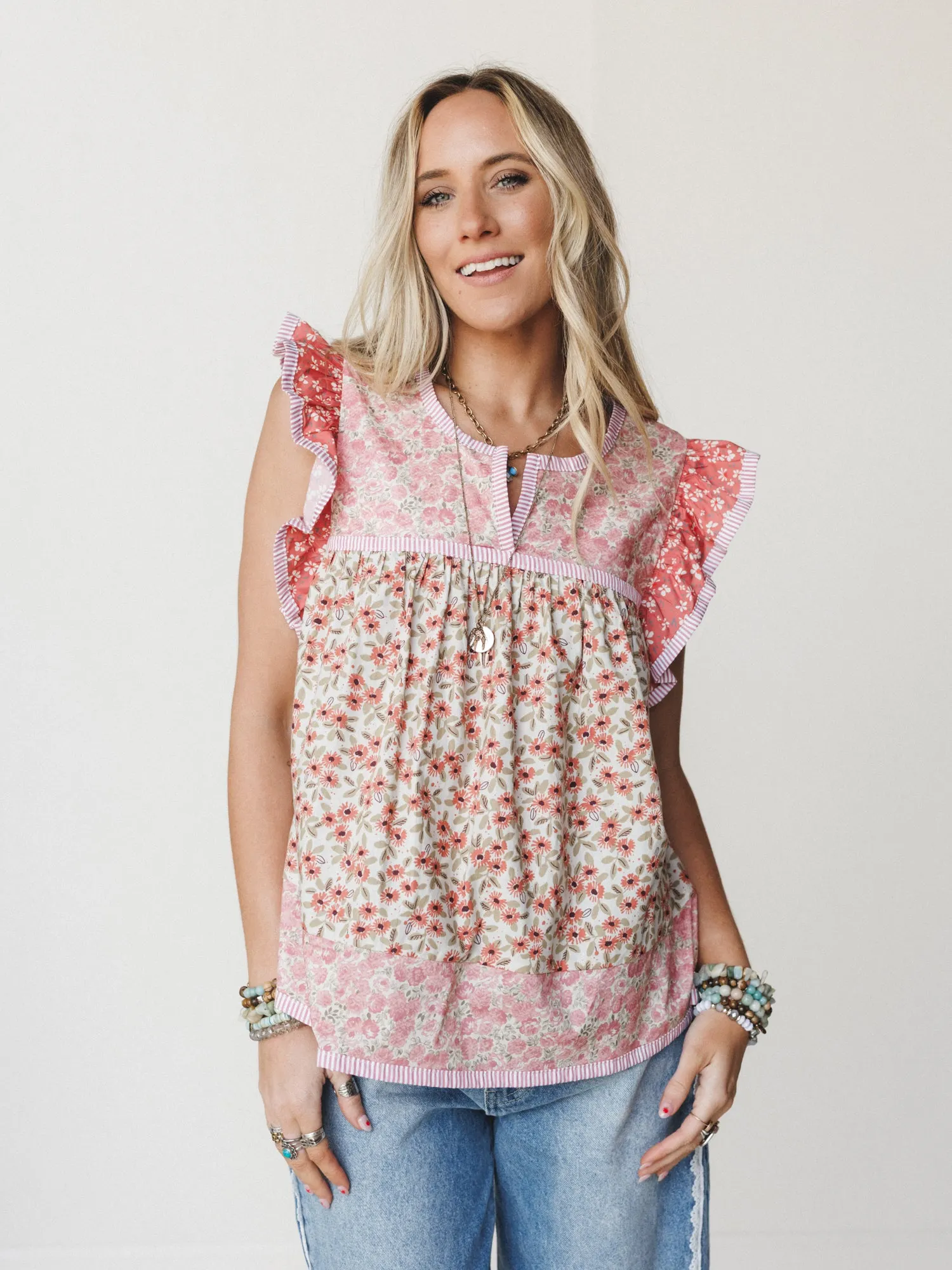 Meadow Maze Blouse - Rose Pink
