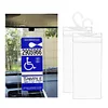 Sylvil 2 PCS Handicap Placard Holder, 11.6"x5" Ultra Transparent Disabled Parking Permit Protective Cover, Auto Handicap Parking Sign Holder with Large Hanger, Car Accessories