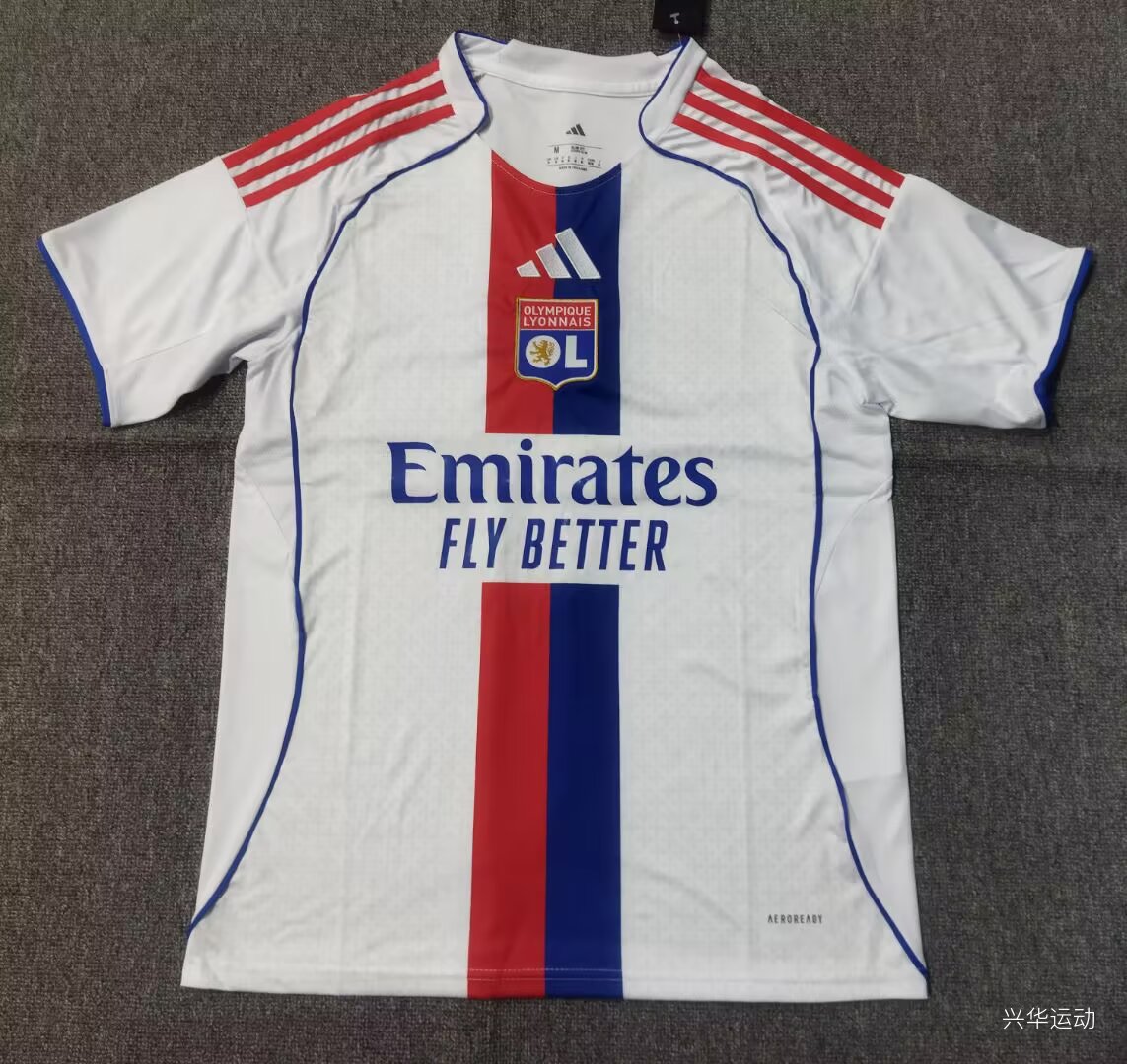 25/26 Lyon Home Football Shirt Thai Quality