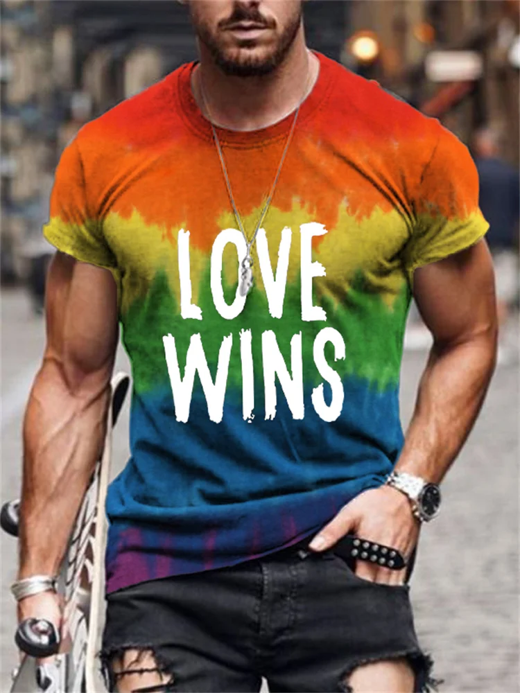 Love Wins Rainbow Tie Dye T Shirt