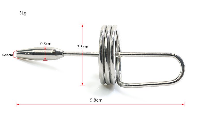Penis Plug with Coiled Glans Ring 