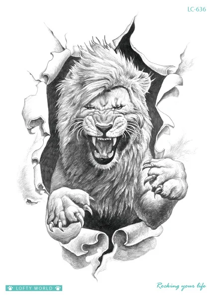 Sdrawing Transfer fake tattoo Waterproof Temporary Tattoo sticker men women Tiger wolf tattoo flash tatto arm tatoo makeup sticker