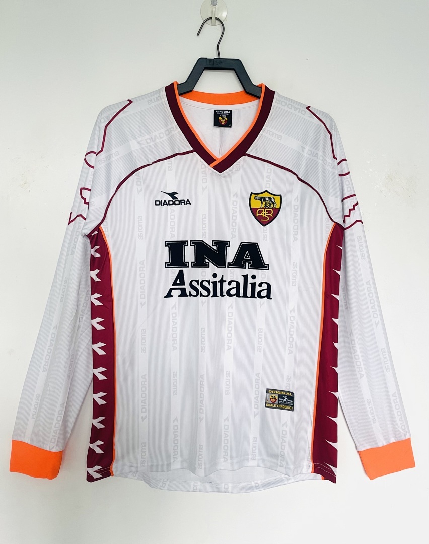 1999/2000 Retro Long Sleeves Roma Away Football Jersey 1:1 Thai Quality joyfball