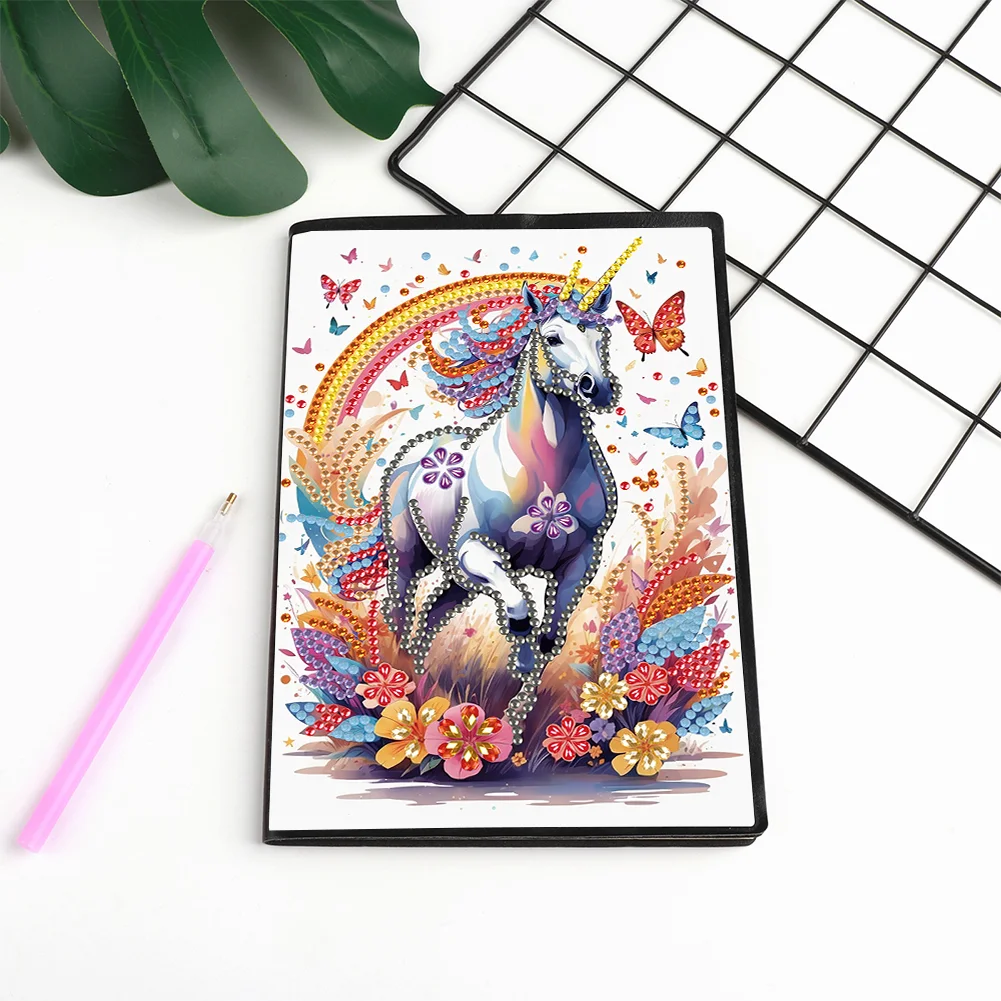 DIY Horse Special Shaped Diamond Painting Diary Book 50 Pages for Adults Kids