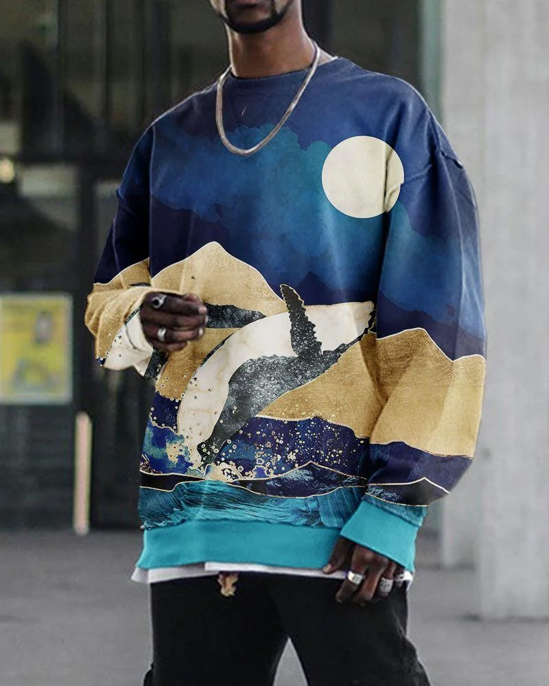 Men's Orca Printed Casual Sweater