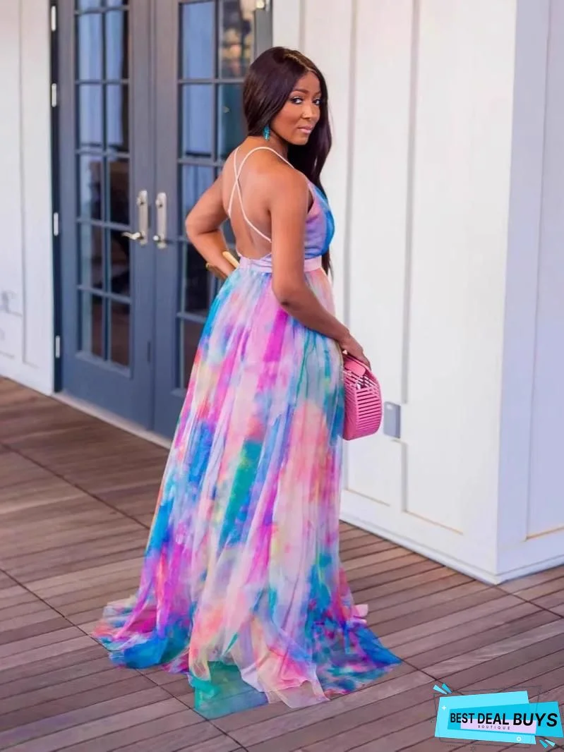 Women's Maxi White Dress Sexy Summer Vacation Beach Chiffon Swing Floral Strapless Print High Waist