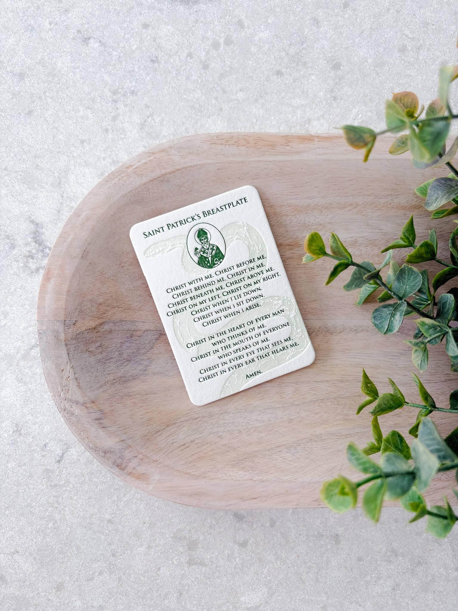 St. Patrick's Breastplate - Letterpress Prayer Card