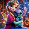 Princess Anna And Stitch-11CT Stamped Cross Stitch 40*40cm/15.75*15.75in