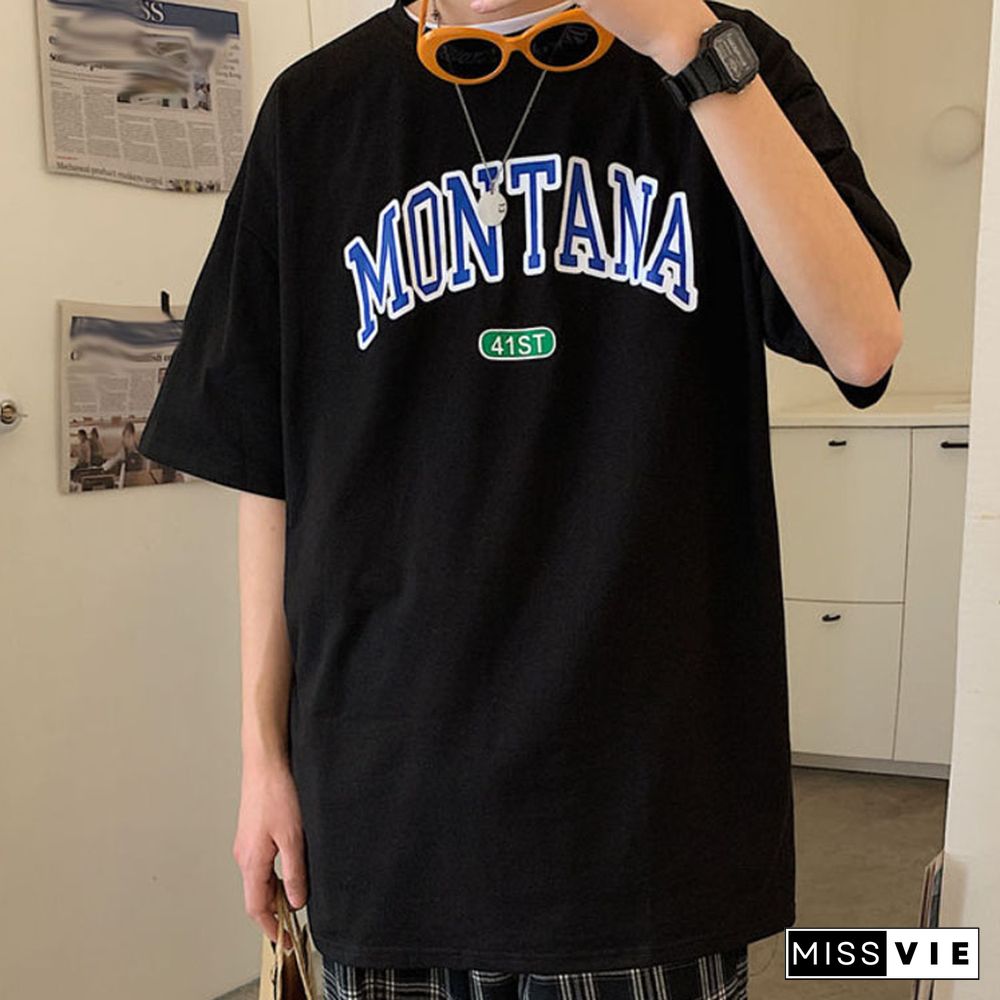 Unisex Retro Letter Oversize T-Shirt