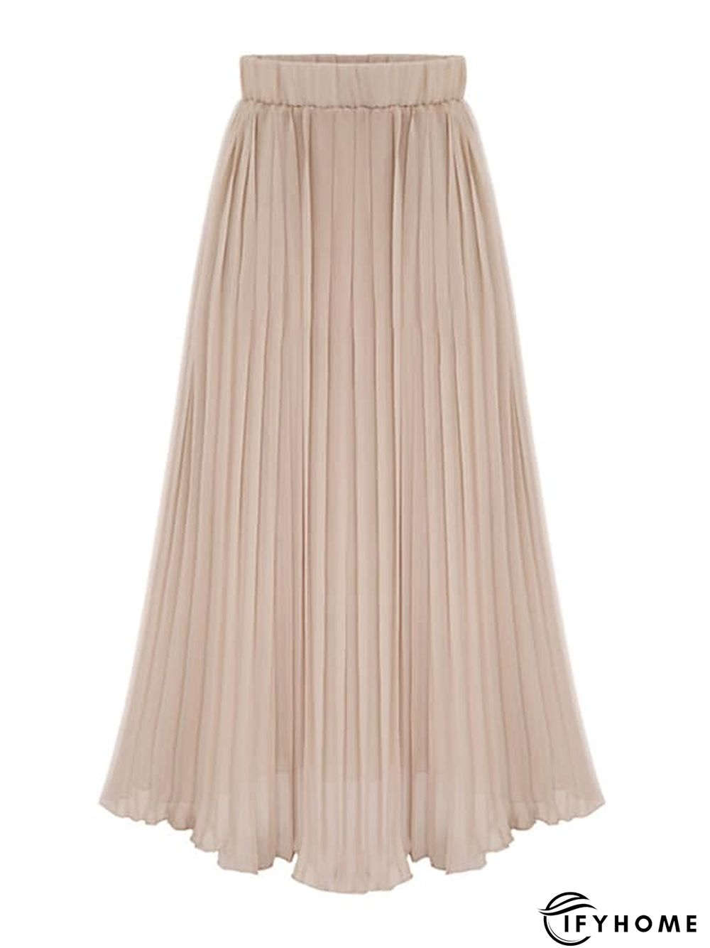 Women's Skirt Long Skirt Maxi Chiffon Black White Pink Beige Skirts Summer Pleated Lined Basic Streetwear Holiday Vacation One-Size | IFYHOME