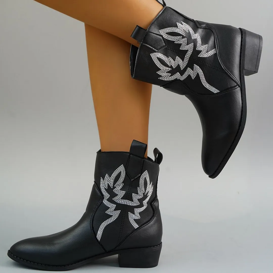 Churchf Churchf Boots National Retro Embroidery Fashion British Ankle Boots 2023 New Wish In Autumn And Winter