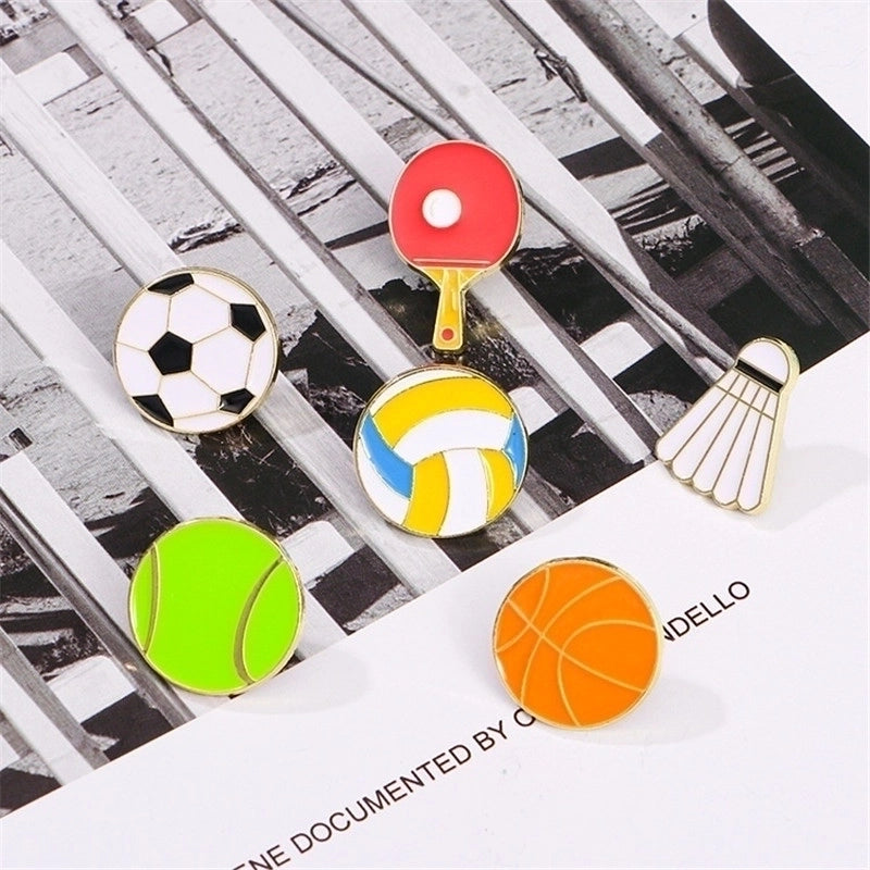 Cartoon Style Cowboy Style Sports Ball Basketball Football Alloy Stamping Stoving Varnish Plating Unisex Brooches